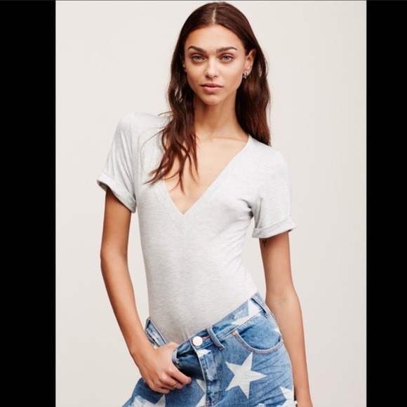 Free People Tops - 🎀SOLD🎀 Free People Soft Jersey V Neck Boysuit